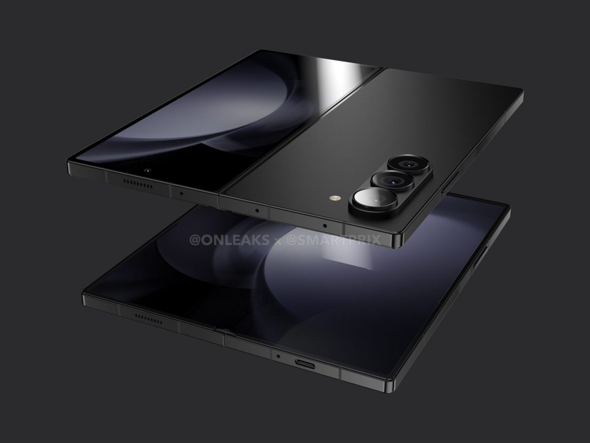 Tasaisten sivujen myötä Galaxy Z Fold6 on selvästi entistä kulmikkaampi. Kuva: OnLeaks / Smartprix.