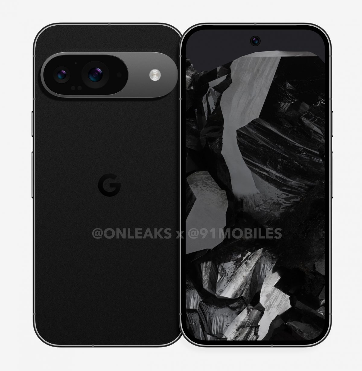 Google Pixel 9:n mallinnos. Kuva: OnLeaks / 91mobiles.