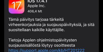 iOS 17.4.1 on nyt ladattavissa.
