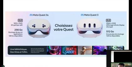 Meta Quest 3s vs. Quest 3 vuotaneessa kuvassa.