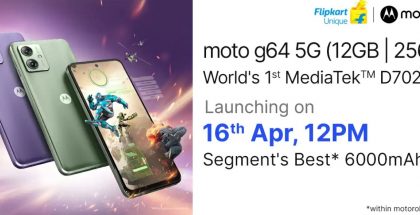 Motorola Moto G64 5G:n lanseeraus tapahtuu 16. huhtikuuta Intiassa.