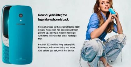 Nokia 3210 vuotaneessa markkinointikuvassa.