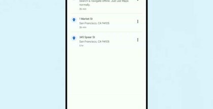 Google Mapsin uusi alareunan navigaatiopalkki sisältää vain kolme painiketta.