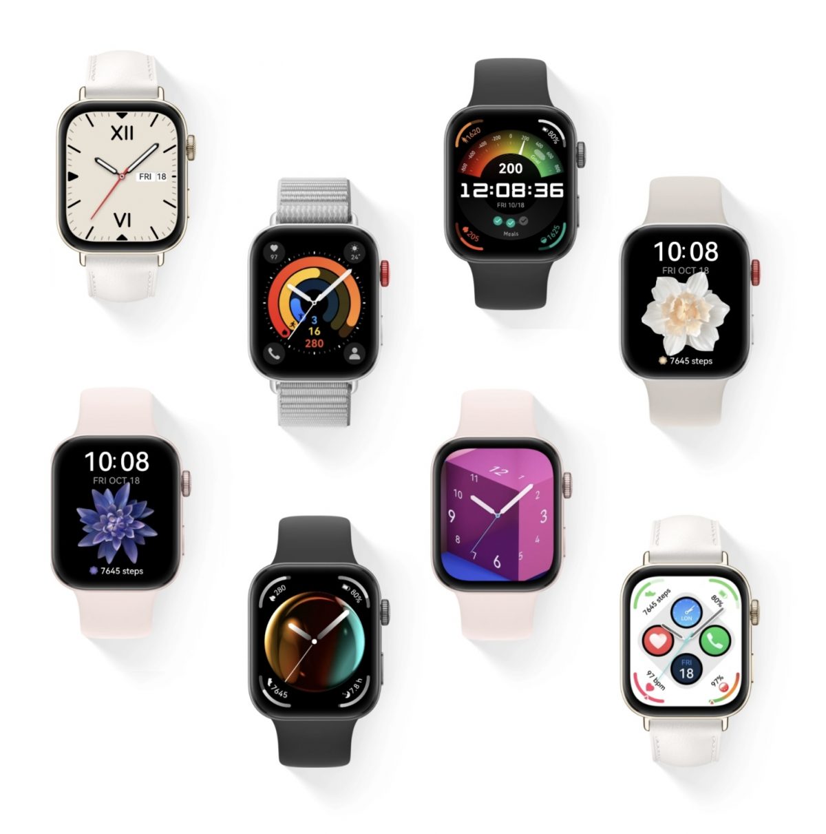 Huawei Watch Fit 3:lle löytyy laaja valikoima erilaisia kellotauluja, jotka ovat eri tavoin muokattavissa.