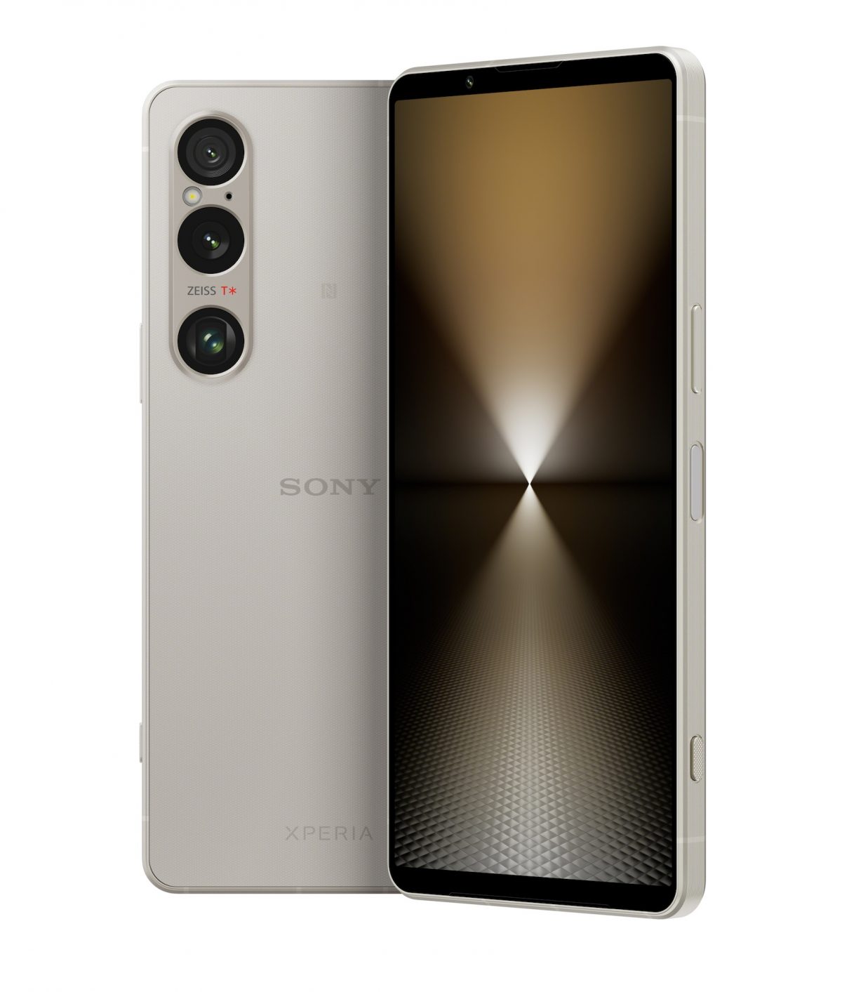 Sony Xperia 1 VI platinanhopeana värivaihtoehtona.