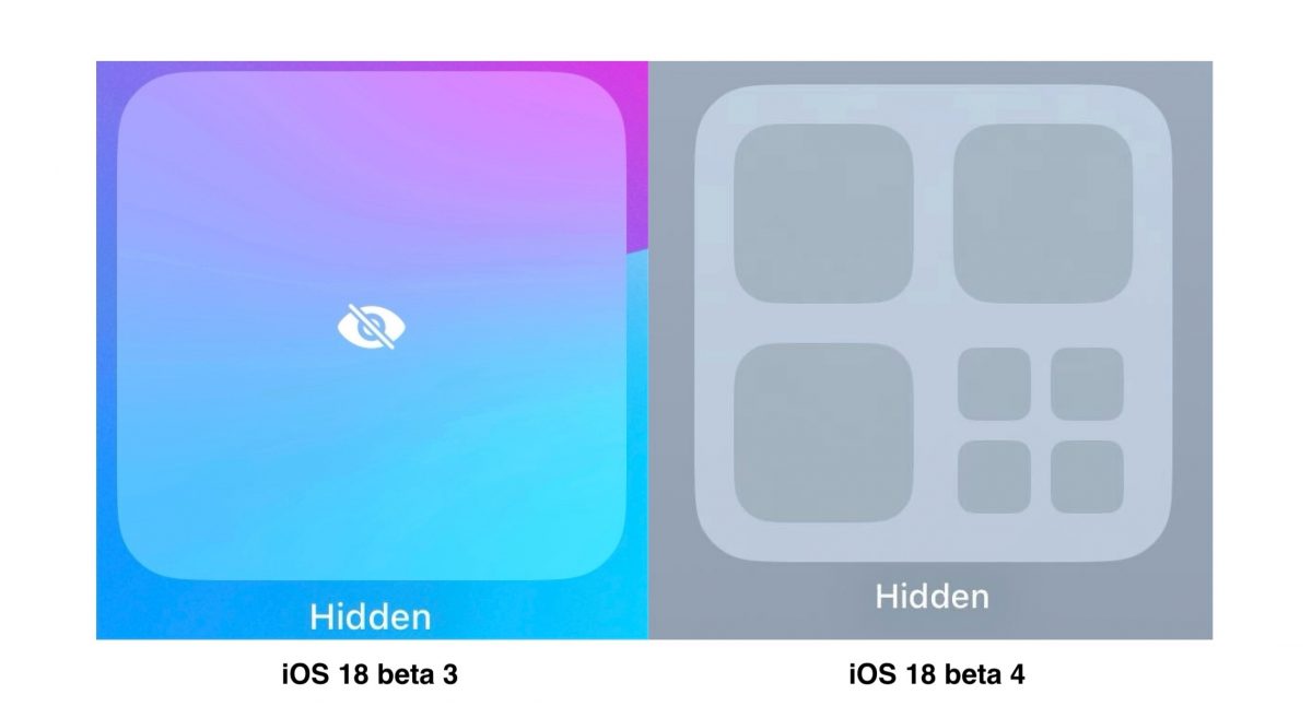 iOS 18 beta 4 toi uuden kuvakkeen piilotettujen sovellusten kansiolle.