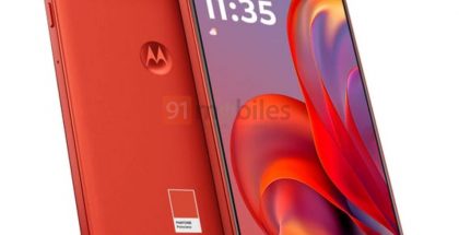 Motorola Edge 50 Neo, punaisena Poinciana-värivaihtoehtona. Kuva: 91mobiles.