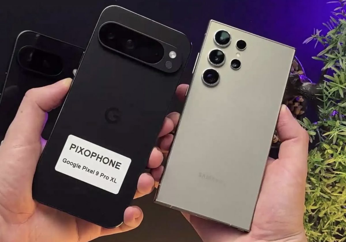 Pixel 9 Pro XL vs. Samsung Galaxy S24 Ultra. Kuvankaappaus videolta.