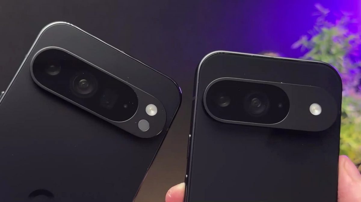 Pixel 9 vs. Pixel 9 Pro XL. Kuvankaappaus videolta.