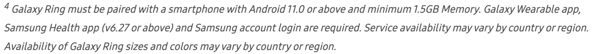 Samsung kertoi tiedotteessaan selkeästi, että Galaxy Ring on paritettava Samsung-puhelimen kanssa.
