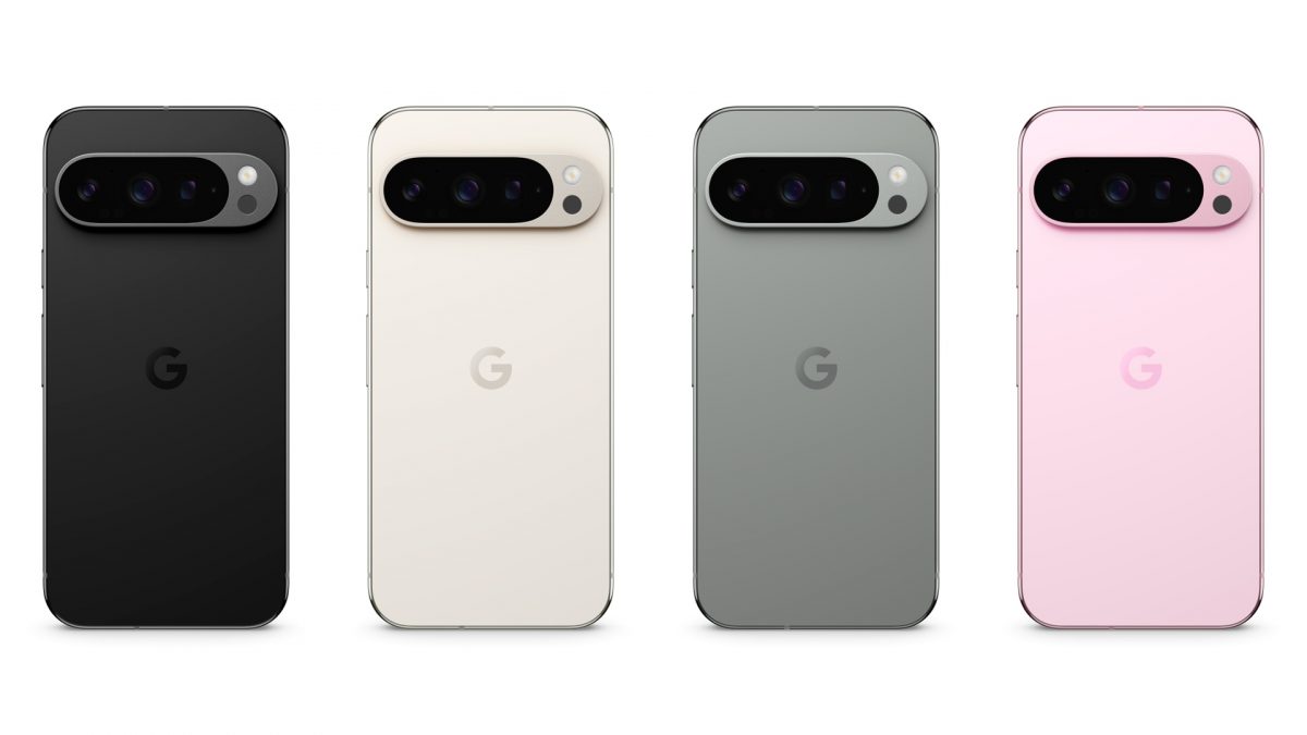 Google Pixel 9 Pro eri väreissä.