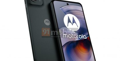 Motorola Moto G55 5G vuotaneessa tuotekuvassa. Kuva: 91mobiles.