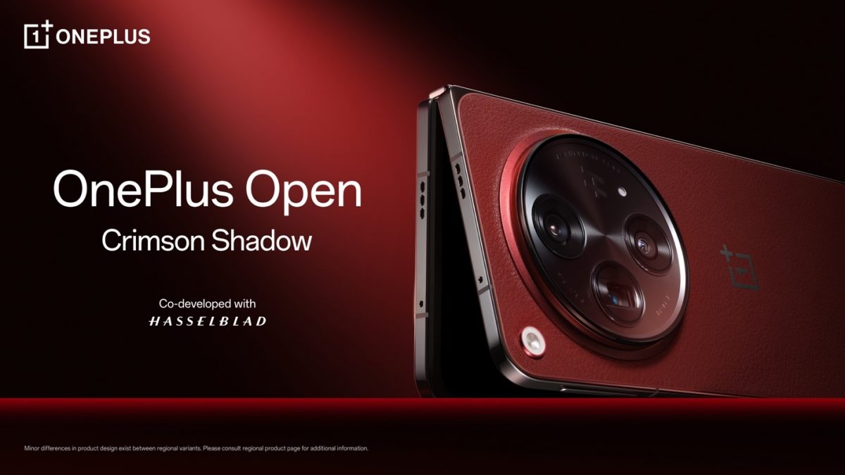 OnePlus Open Apex Edition tulee tummanpunaisena Crimson Shadow -värivaihtoehtona.