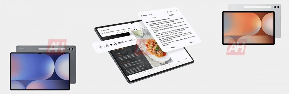 Samsung Galaxy Tab S10+ ja Galaxy Tab S10 Ultra esillä vuotaneessa markkinointikuvassa. Kuva: Android Headlines.