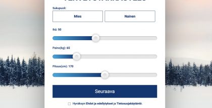 Tältä "2 minuutin terveystarkastelu" näyttää. 79,99 euron hinta on mainittu salakavalasti osana pikkupränttiä.