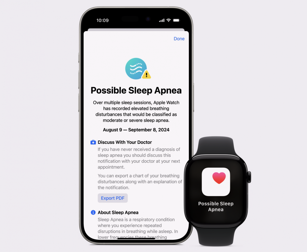 watchOS 11 toi uniapnean tunnistuksen viimeisimpiin Apple-kelloihin.