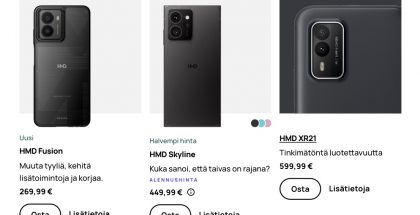 Esimerkiksi Suomessa HMD:n verkkosivut esittelevät enää vain HMD-älypuhelimia.