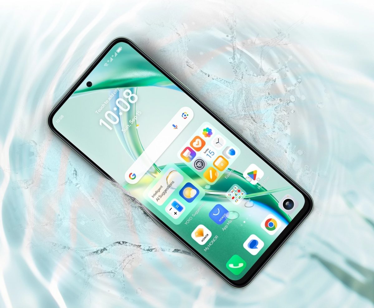 Honor 200 Smart on IP64-luokitellusti pölytiivis ja roiskevedenkestävä.