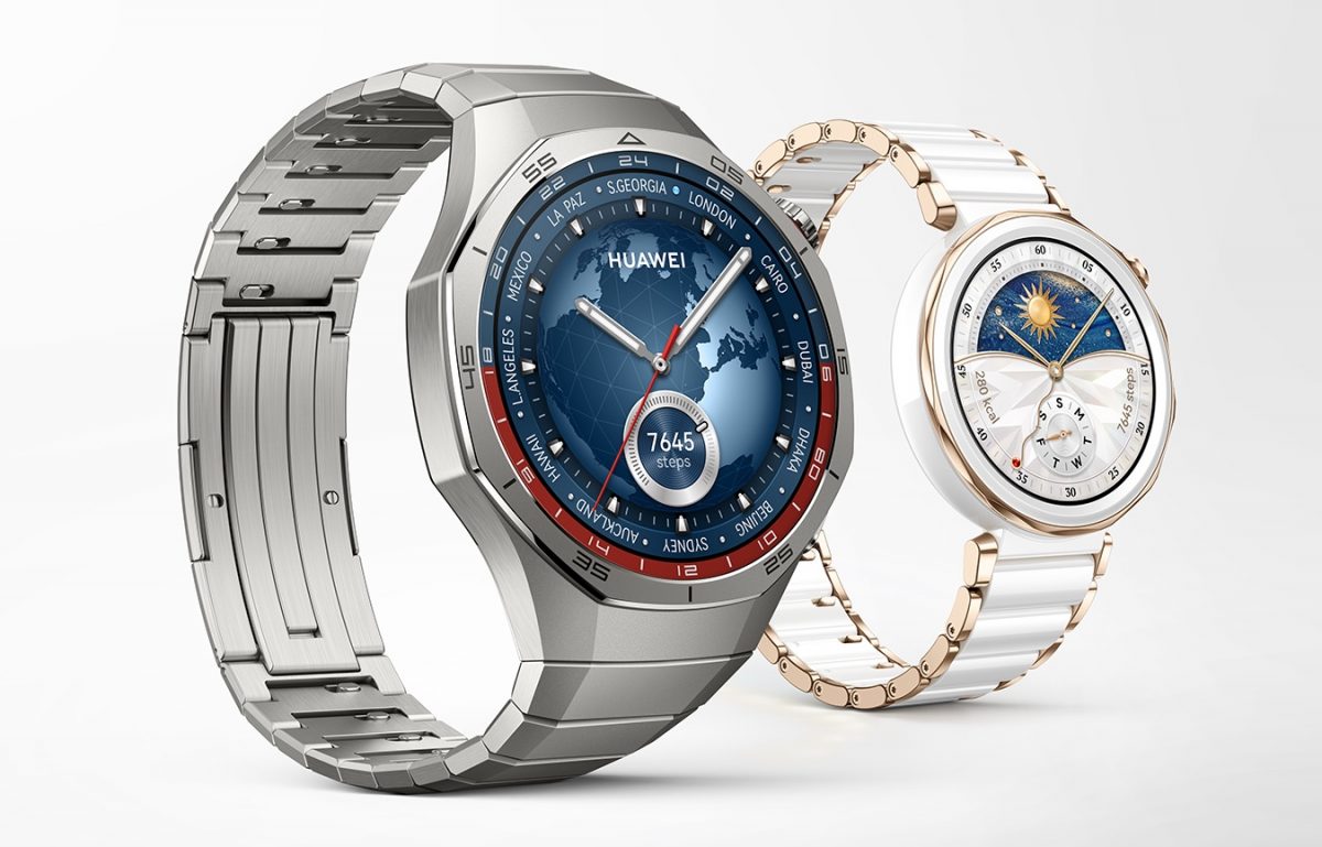 Huawei Watch GT 5 Pro (46 mm titaani ja 42 mm valkoinen keraami).
