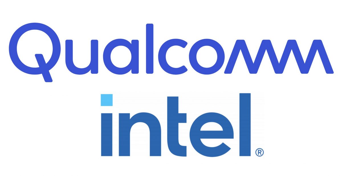 Qualcomm + Intel logot.