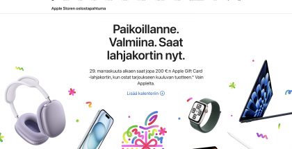 Apple tarjoaa 29. marraskuuta alkaen kaupan päälle lahjakortteja sen verkkokaupan asiakkaille.