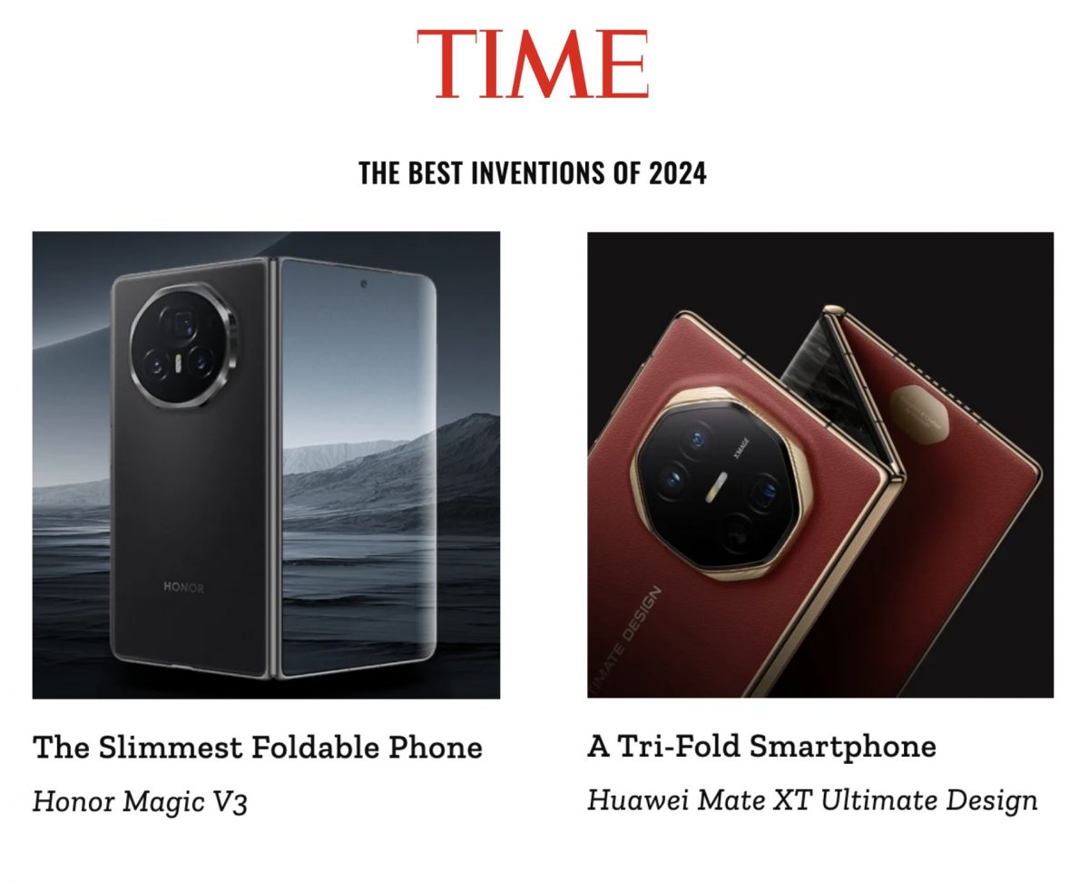 Honor Magic V3 ja Huawei Mate XT nousivat TIMEn vuoden 2024 parhaimpien keksintöjen listalle.