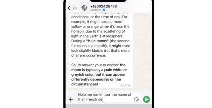 ChatGPT:n kanssa voi nyt viestitellä WhatsAppissa.