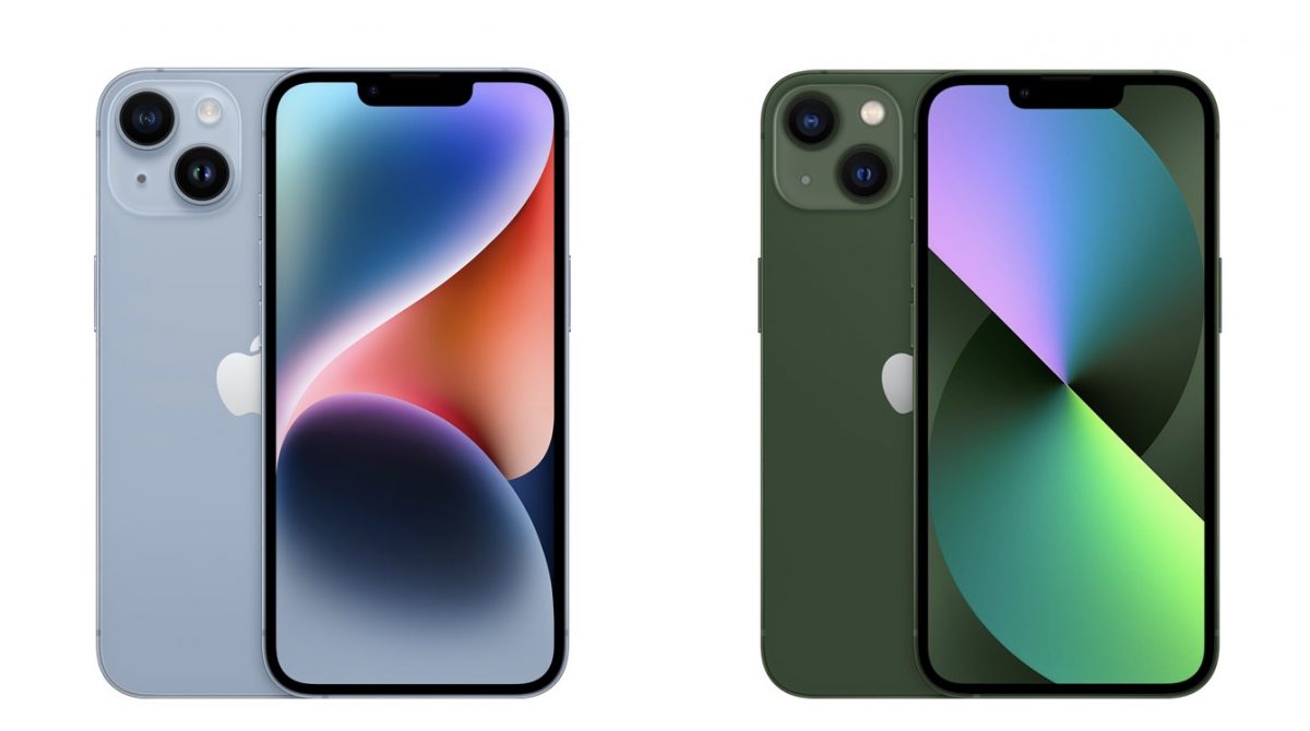 iPhone 14 ja iPhone 13.