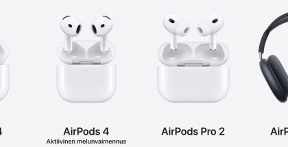 Applen nykyinen AirPods-mallisto.