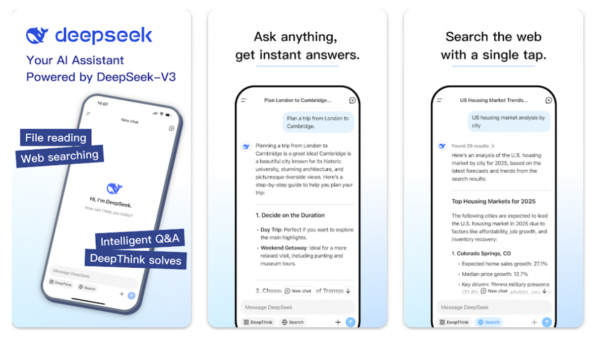 DeepSeek AI -sovellus Google Playssa.