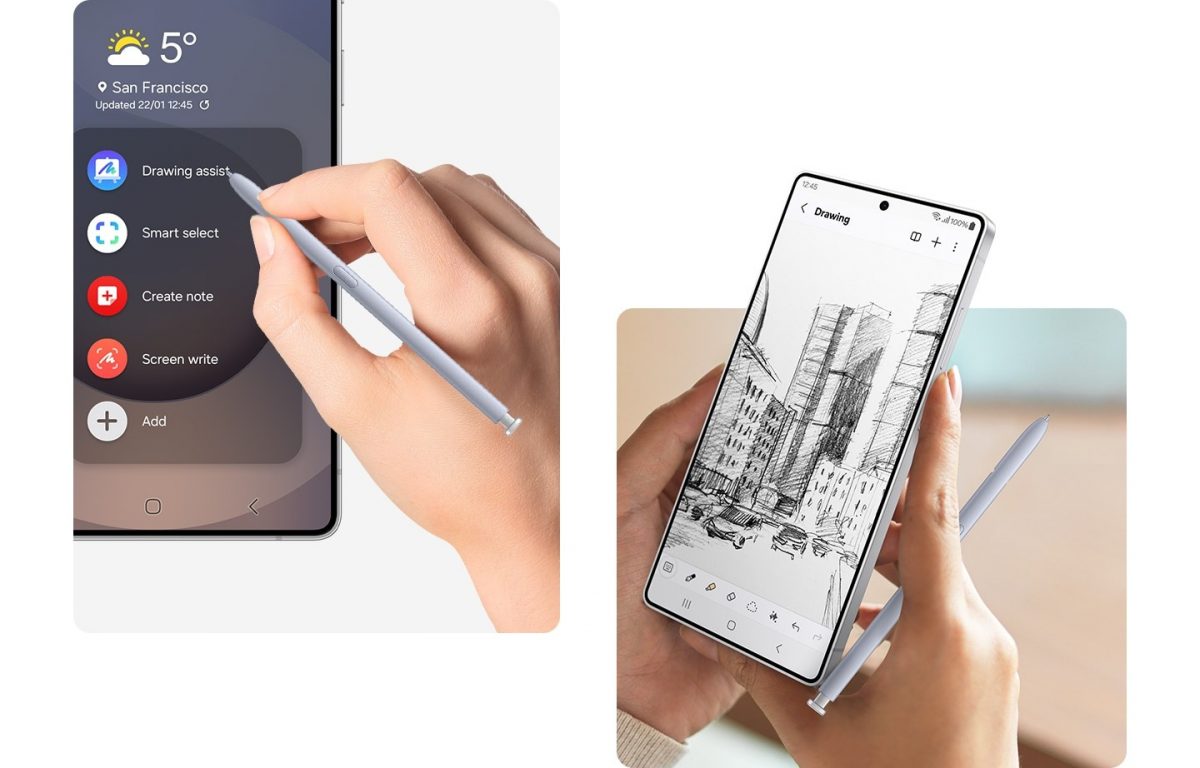 Samsung Galaxy S25 Ultra S Pen -kynän kanssa.