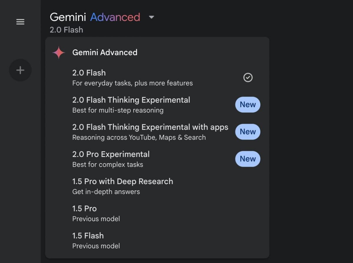 Googlen Gemini-tekoälypalvelu tarjoaa nyt Gemini Advanced -tilaajille runsaasti valinnanvaraa käytettävän mallin suhteen.