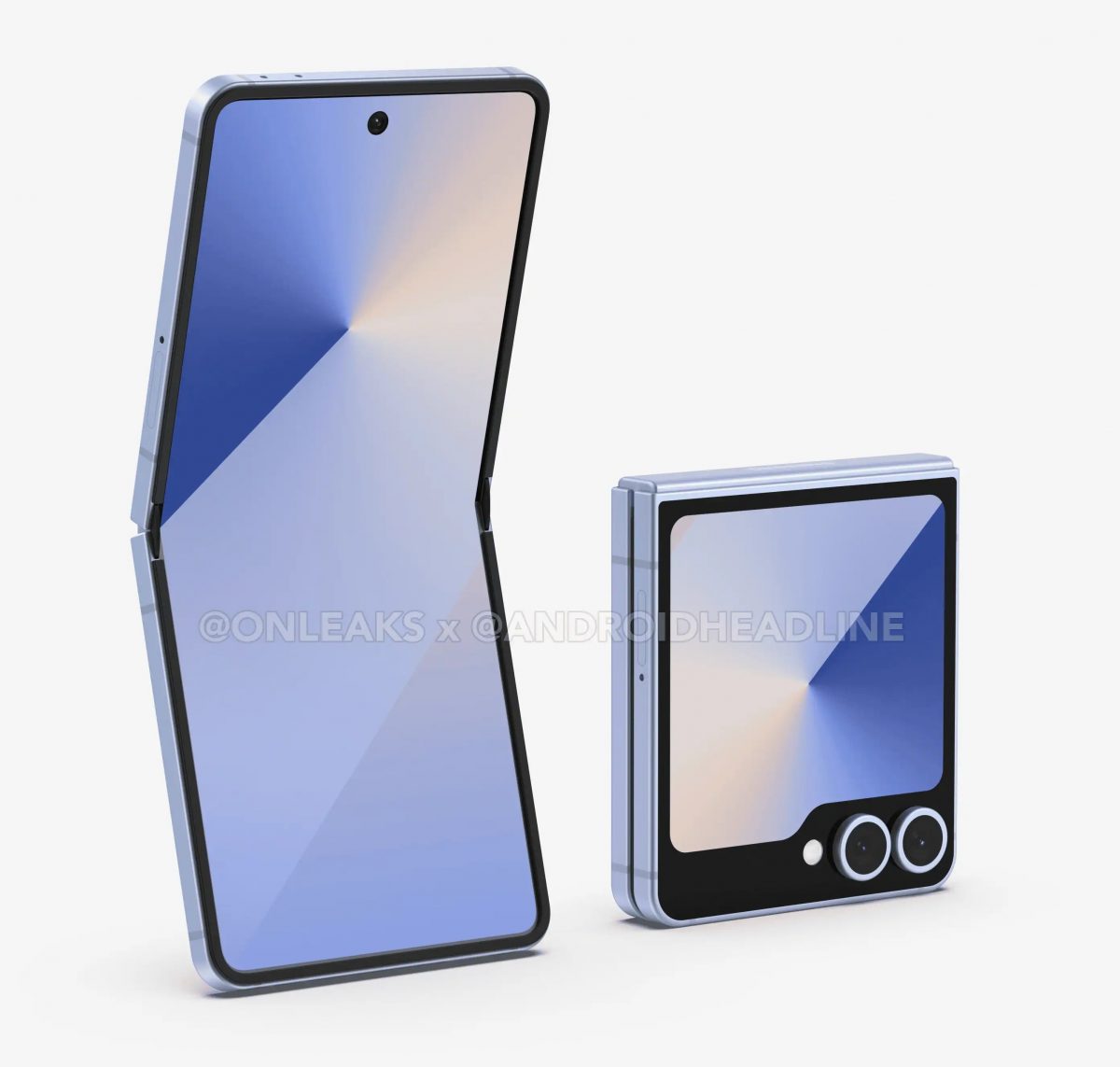 Samsung Galaxy Z Flip7:n mallinnos. Kuva: OnLeaks / Android Headlines.