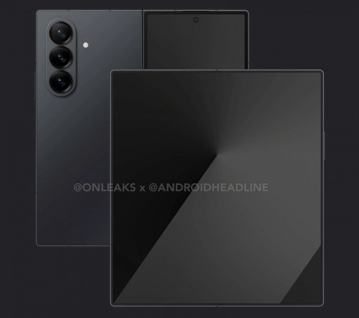 Samsung Galaxy Z Fold7:n mallinnos. Kuva: OnLeaks / Android Headlines.