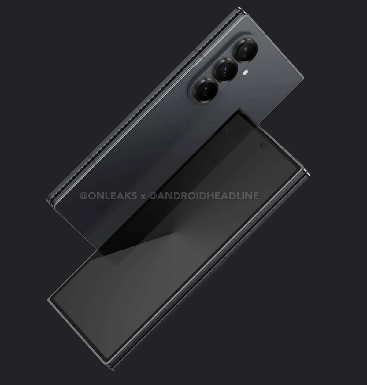 Samsung Galaxy Z Fold7:n mallinnos. Kuva: OnLeaks / Android Headlines.