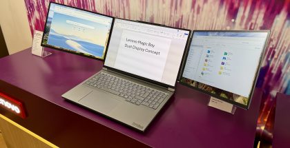 Lenovo Magic Bay Dual Display Concept tuo kaksi lisänäyttöä läppäriin.