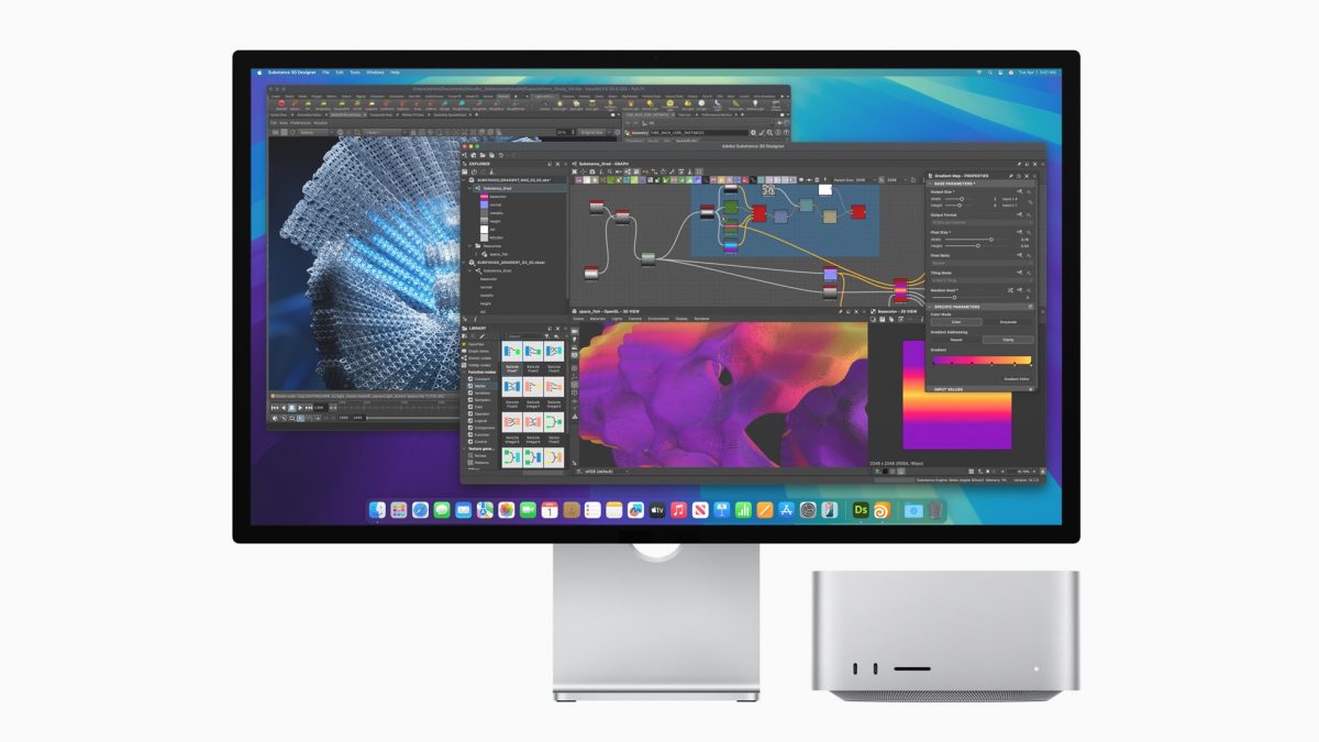 Mac Studio yhdessä Applen Studio Display -näytön kanssa.