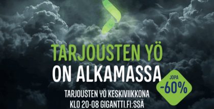 Gigantti järjestää jälleen Tarjousten yö -kampanjan.