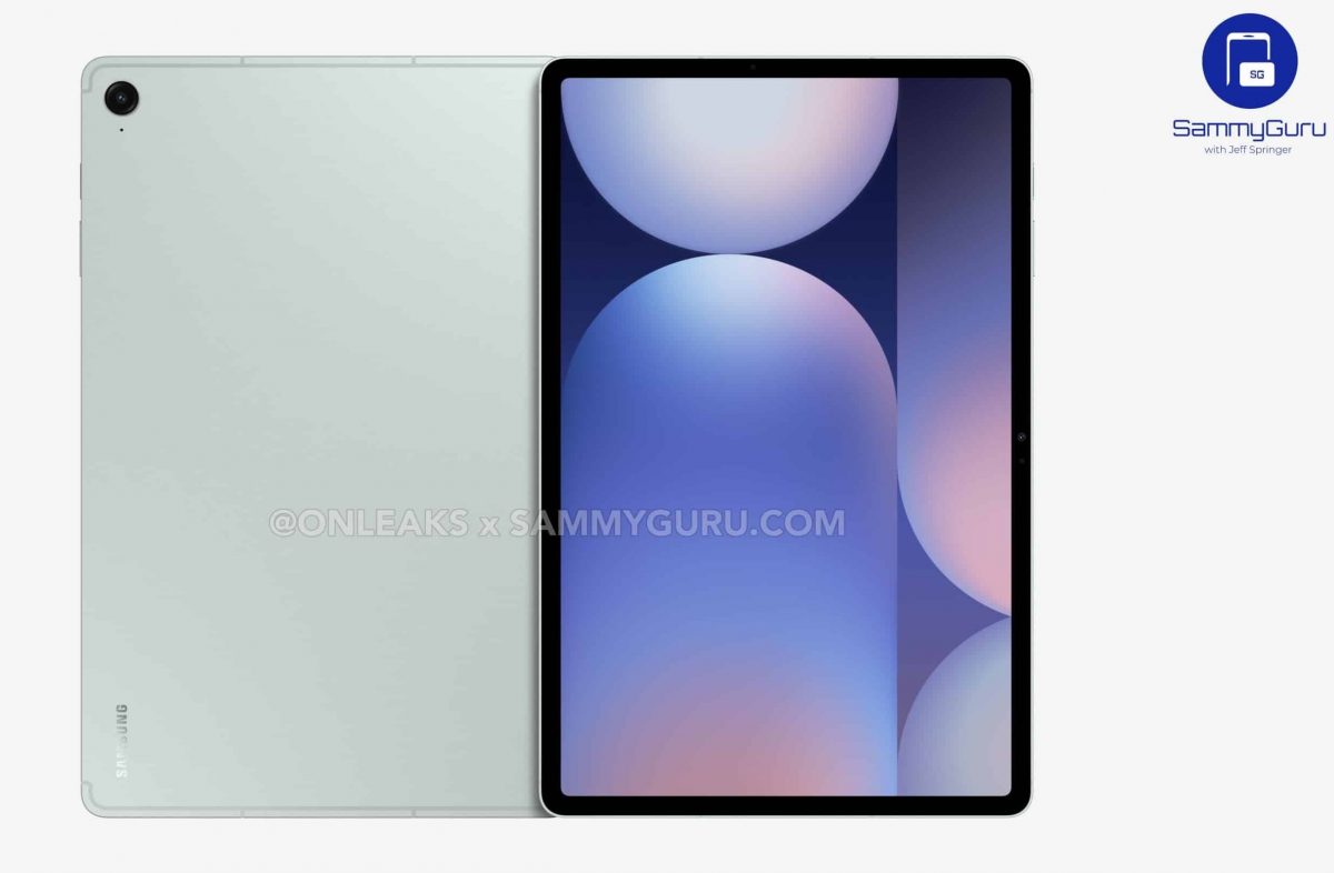 Samsung Galaxy Tab S10 FE+:n mallinnos. Kuva: OnLeaks / SammyGuru.