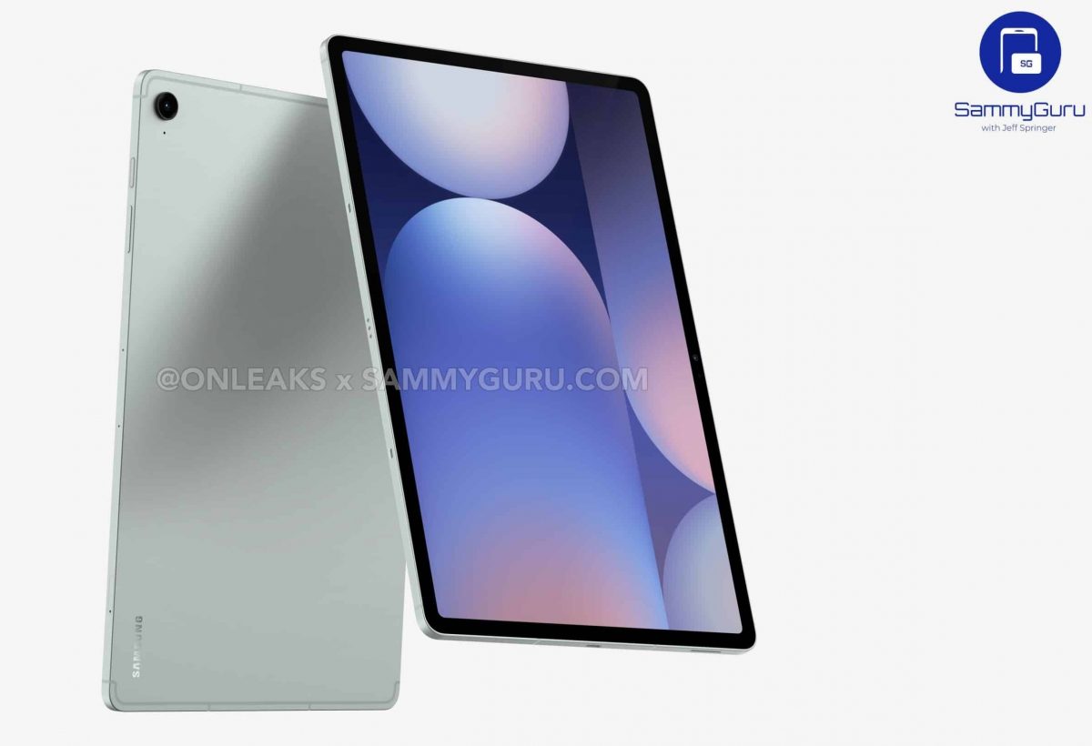 Samsung Galaxy Tab S10 FE+:n mallinnos. Kuva: OnLeaks / SammyGuru.