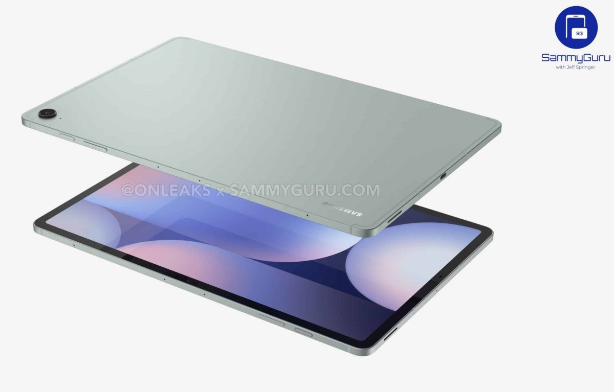 Samsung Galaxy Tab S10 FE+:n mallinnos. Kuva: OnLeaks / SammyGuru.