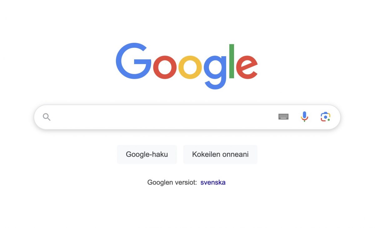 Google-haun etusivu.