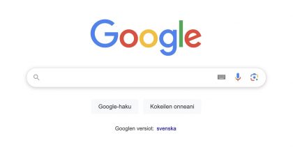 Google-haun etusivu.