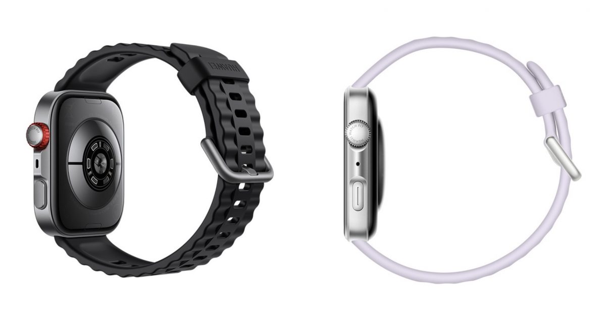 Huawei Watch Fit 4 Pro takaa ja Huawei Watch Fit 4 sivulta.