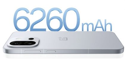 Kompaktissa OnePlus 13T:ssä on 6 260 milliampeeritunnin akku.