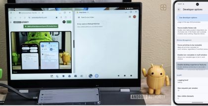 Googlen työpöytätila Android 16:n beetatestiversiossa. Kuva: Android Authority.