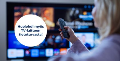 Älytelevisio voi aiheuttaa tietoturvariskejä. Kuva: Kyberturvallisuuskeskus.