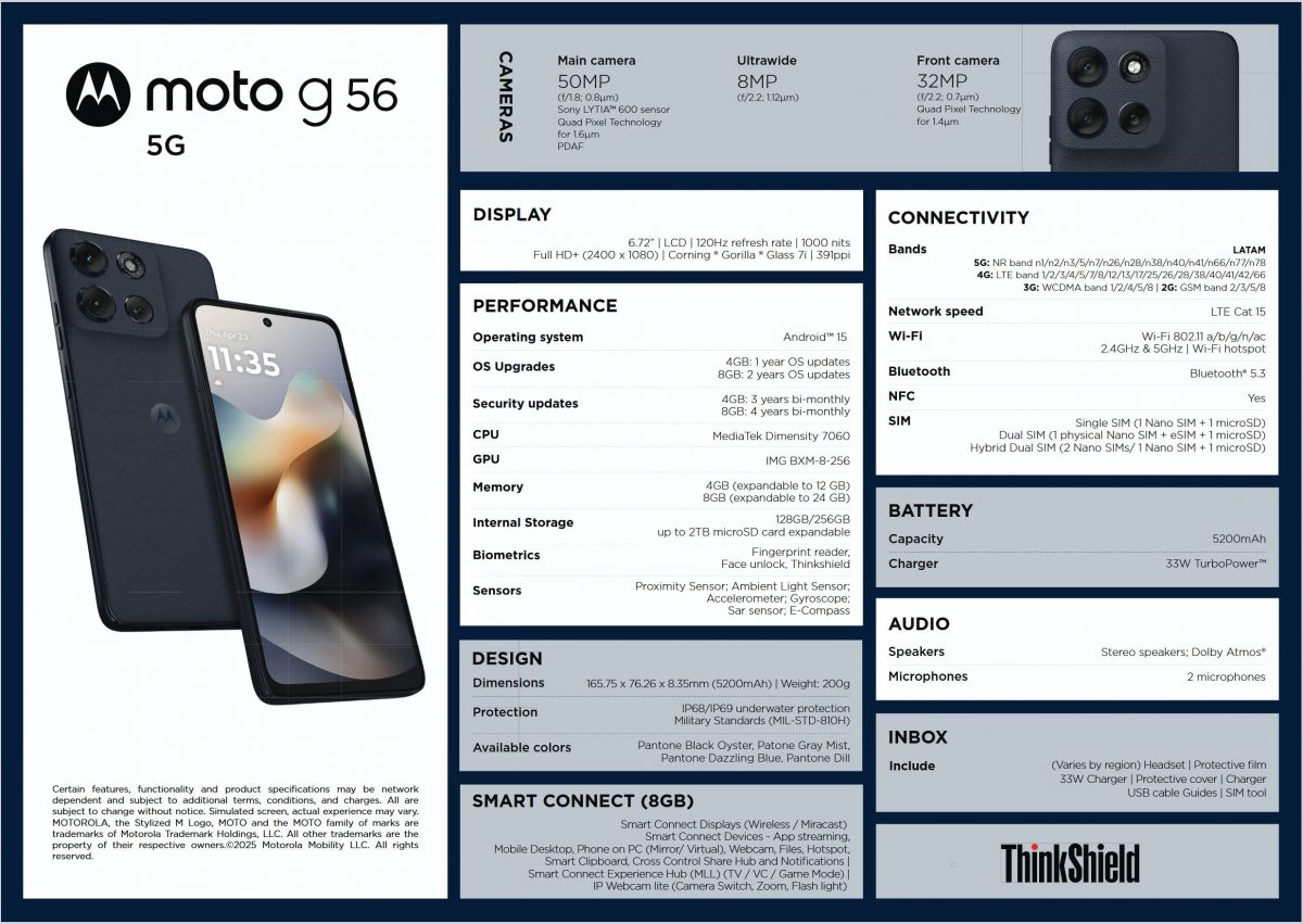 Motorola Moto G56 5G. Kuva: Evan Blass / X.