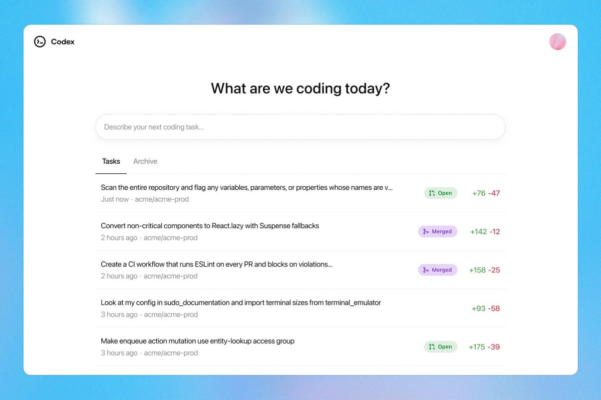 Codex laajentaa OpenAI:n tarjontaa.