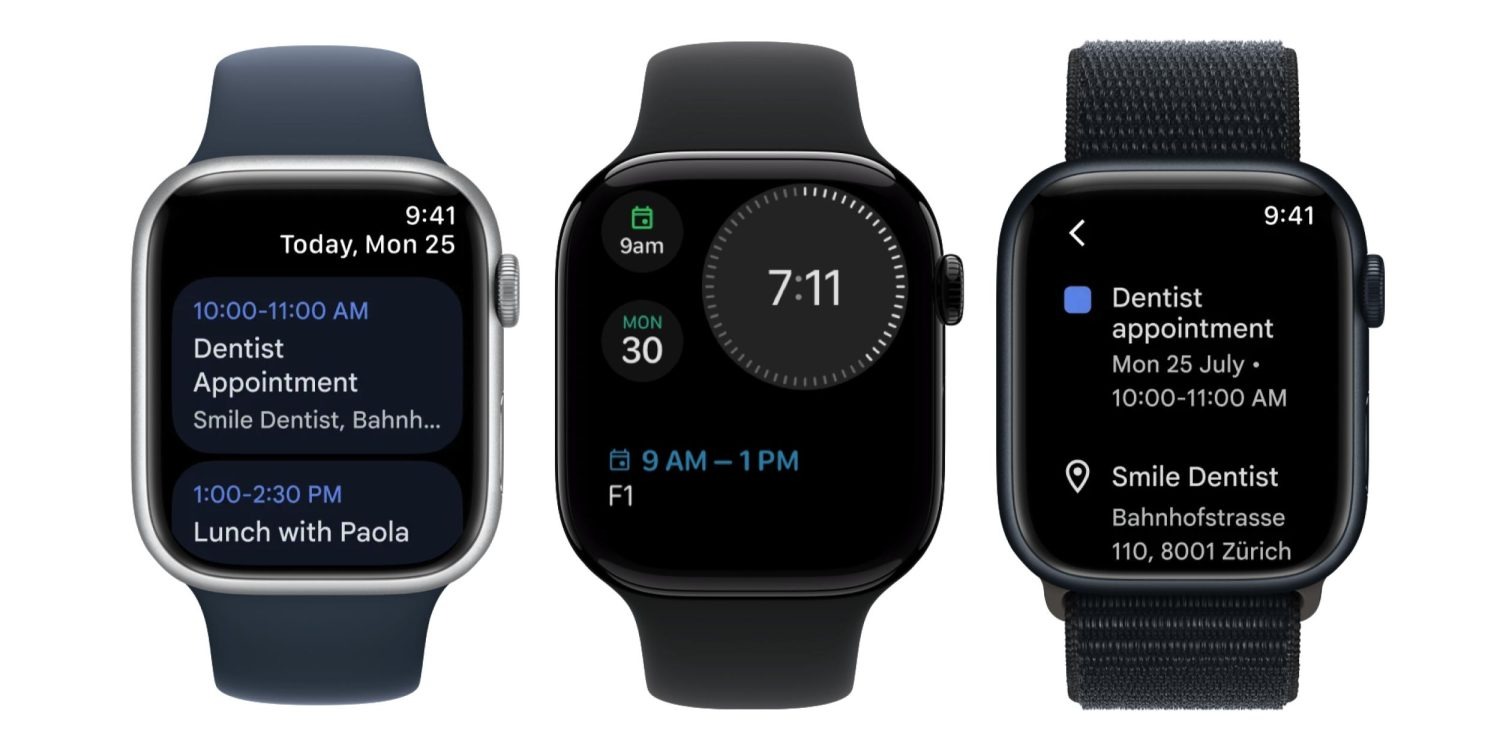 Google Kalenteri Apple Watchissa.